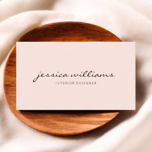 Girly Elegant Calligraphy Beruflich Blush Pink Visitenkarte