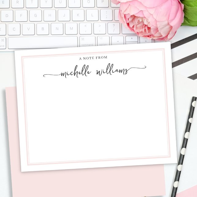 Girly Elegant Calligraphy Script Blush Note from Mitteilungskarte (Von Creator hochgeladen)