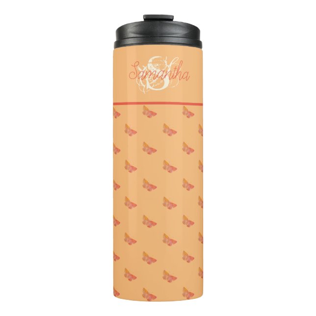 Girly Elegant Modern Typografy Template Monogram Thermosbecher (Vorderseite)