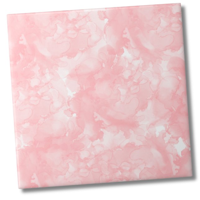 Girly Elegant Pink Fliese (Simple Modern Aesthetic Elegant Pink Watercolor ceramic tile)