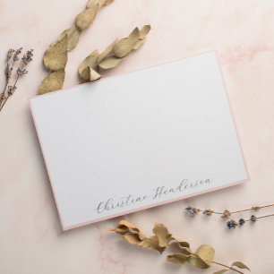 Girly Elegante Blush Pink Stationery Flat Mitteilungskarte