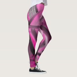 Girly Elegante Hot Pink Black Modern Art Leggings