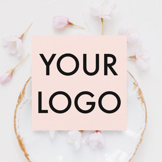 Girly Elegante Logo Beruflich Blush Pink Quadratische Visitenkarte (Von Creator hochgeladen)