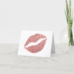 Girly Faux Roségold Bokeh Glitzer Funken Dankeskarte