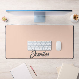Girly Feminine Blush Pink Typografie Name Schreibtischunterlage