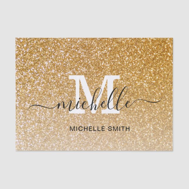 Girly Feminine Chic Monogram Mit Monogramm Script Seidenpapier (Vorderseite)