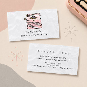 Girly Fiktion Writer mit Retro Pink Schreibmaschin Visitenkarte