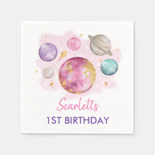 Girly First Trip rund um die Sun Birthday Party Serviette