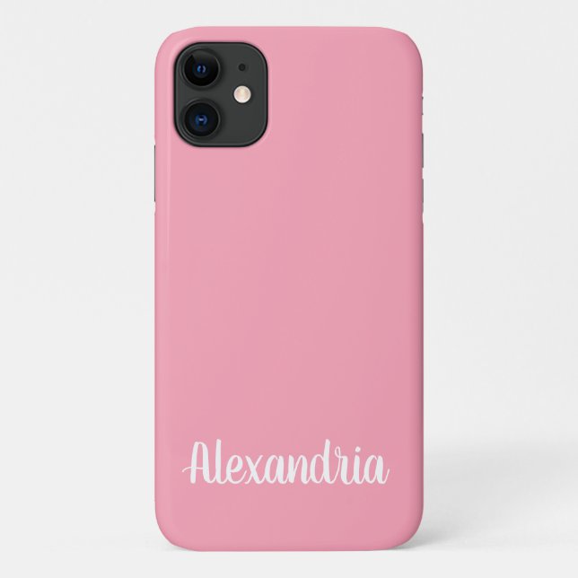 Girly FLAMINGO PINK Solid Color Case-Mate iPhone Hülle (Rückseite)