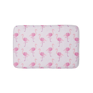 Girly Flamingo Pink Wasserfarben Muster Badematte