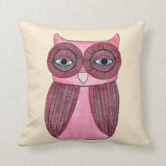 Girly flippiges modernes Eulen-Kunst-Kissen Kissen