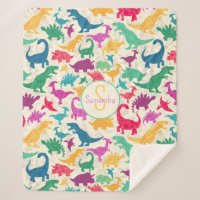 Girly Floral Dinosaur Silhouette Girls