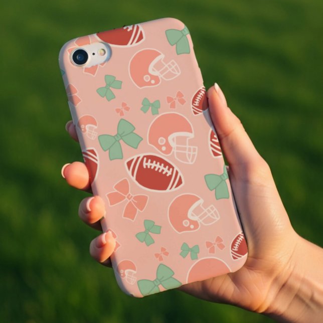 Girly Football Bow Pattern Phone Case iPhone Hülle (Von Creator hochgeladen)