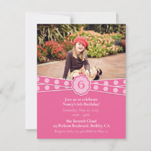 Girly Foto Geburtstagseinladung Einladung
