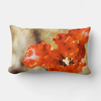 Girly Frilly Summer Red Garden Iris Painted Blume Lendenkissen