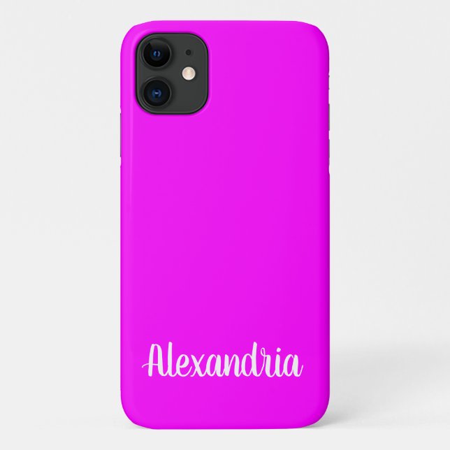 Girly FUCHSIA PINK Solid Color Case-Mate iPhone Hülle (Rückseite)