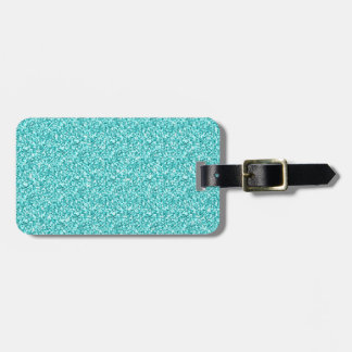 Girly, Fun Aqua Blue Glitzer gedruckt Gepäckanhänger
