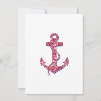 Girly, Fun, rosa Glitzer Anker gedruckt
