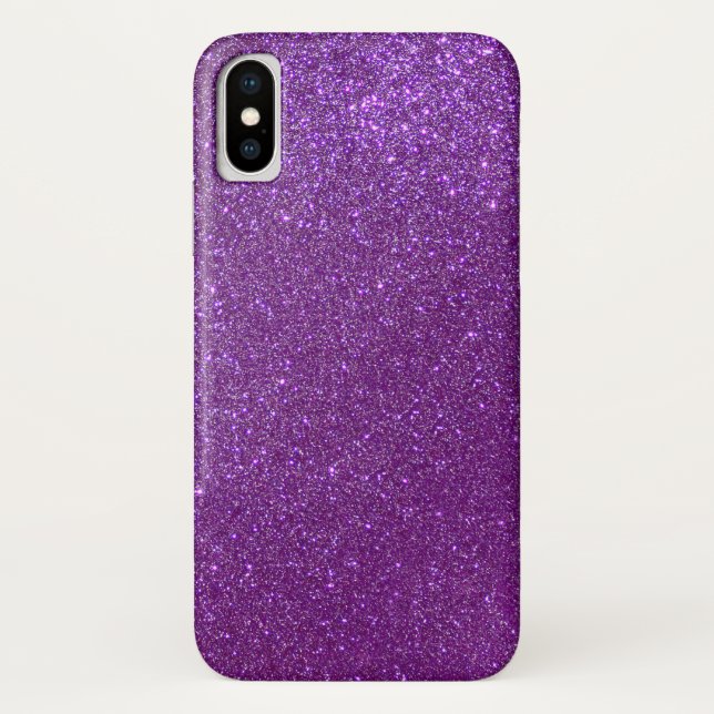 Girly Funkelnd Royal Lila Glitzer Case-Mate iPhone Hülle (Rückseite)