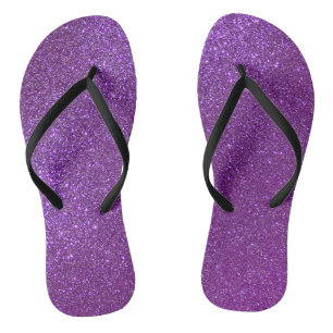 Girly Funkelnd Royal Lila Glitzer Flip Flops