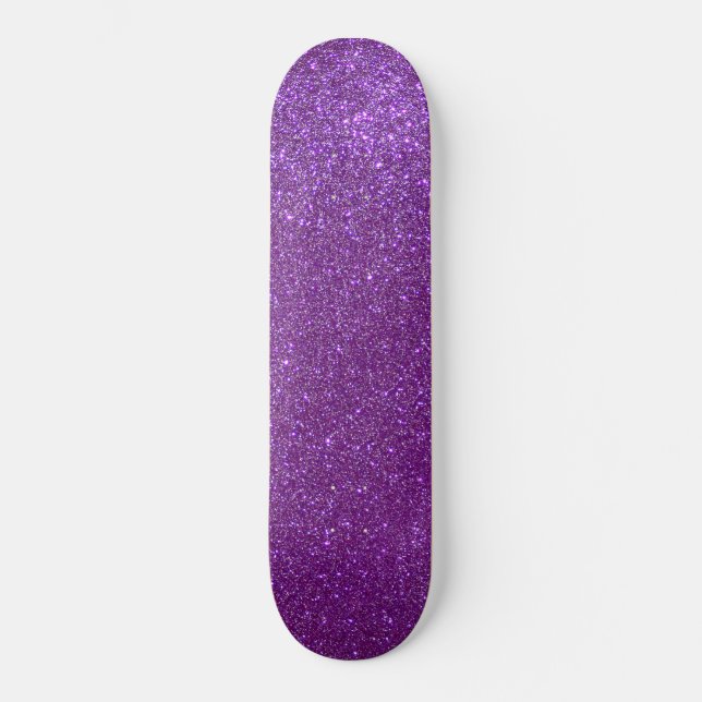 Girly Funkelnd Royal Lila Glitzer Skateboard (Vorderseite)