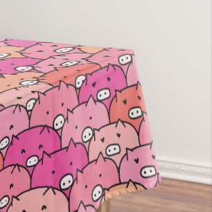 Girly Funny Pig Pattern Tischdecke