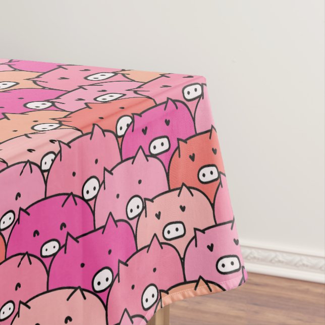 Girly Funny Pig Pattern Tischdecke (Beispiel)