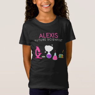 Girly Future Scientist Individuelle Name T-Shirt