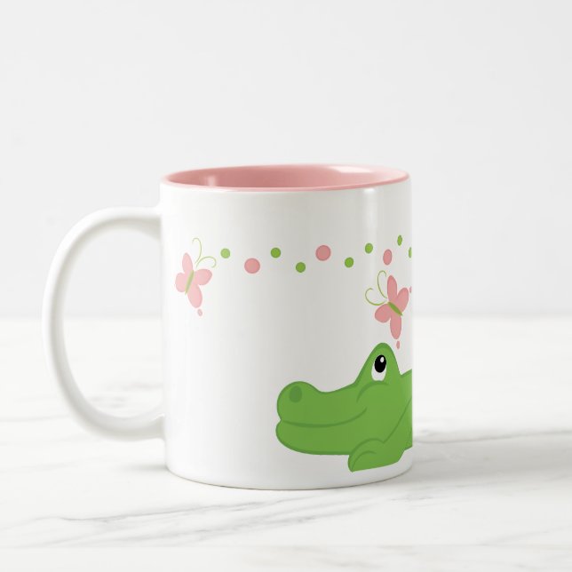 GIrly Gator Zweifarbige Tasse (Links)