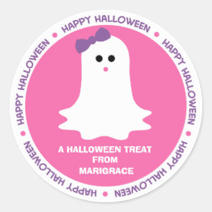 Girly Geist-Bevorzugung Halloweens Runder Aufkleber