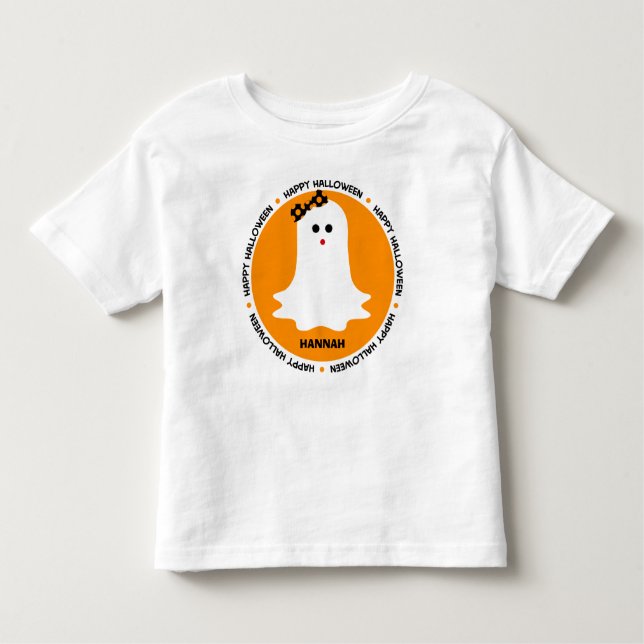 Girly Geist Halloween personalisiert Kleinkind T-shirt (Vorderseite)