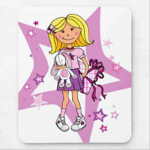 Girly Gift blonde Girl Mouse Pad Mousepad