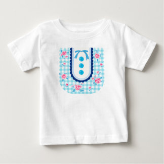 Girly gingham check pattern with cute ribbon baby t-shirt