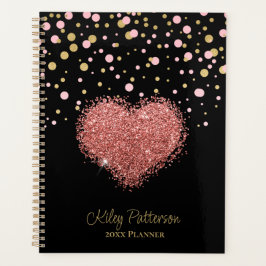 Girly Girl Pink Sparkle Herz Planer