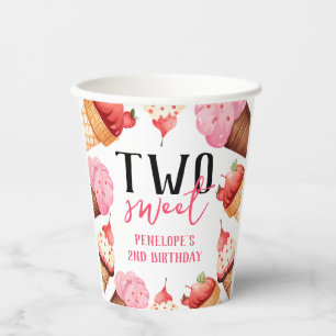 Girly Girls Two Sweet 2. Geburtstags Ice Cream Pappbecher