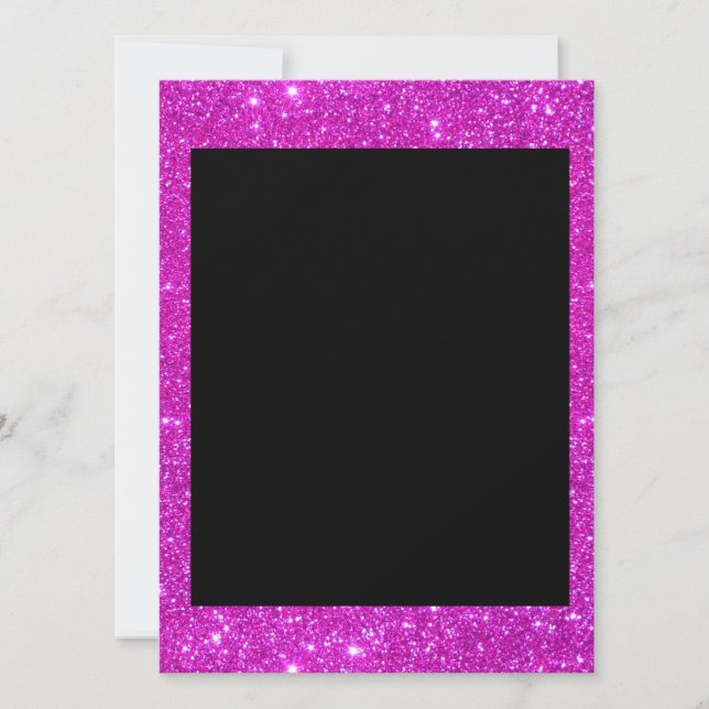 Girly Glam Black mit Funkelnd rosa Glitzer Rahmen (Vorderseite)