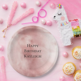 Girly Glam Blush Pink Geburtstag Pappteller