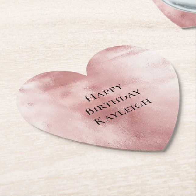 Girly Glam Blush Pink Geburtstag Untersetzer (angewinkelt)