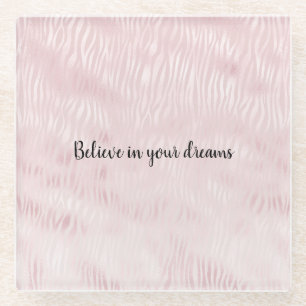 Girly Glam Blush Pink Zebra Print Glasuntersetzer