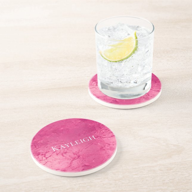 Girly Glam Chic Pink Geburtstag Getränkeuntersetzer (Seite)