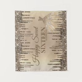 Girly Glam Glitzer Tropfens Spark Sweet 16 Geburts Wandteppich