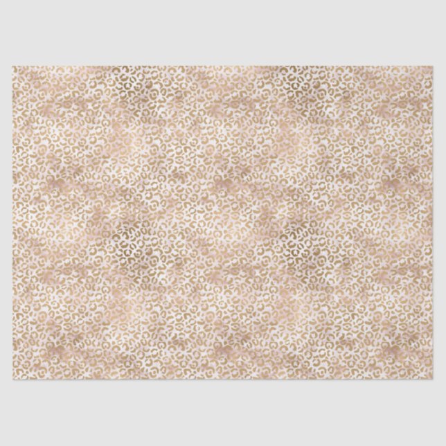 Girly Glam Gold Pink Leopard Print Seidenpapier (Vorderseite)
