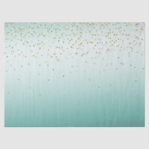 Girly Glam Gold Sparkle Confetti Mint Ombre Seidenpapier
