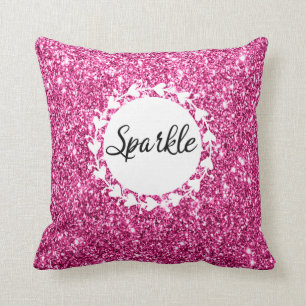 Girly & Glam Helles Rosa Glitter Funkeln Weiße Her Kissen