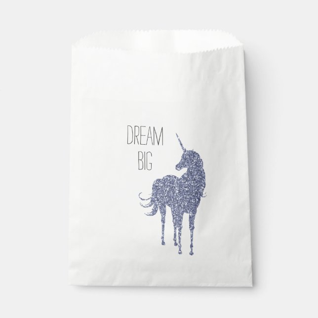 Girly Glam Lila Unicorn Glitzer Geschenktütchen (Vorderseite)