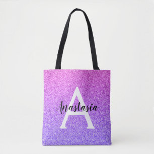 Girly Glam Ombre Lila Glitzer Glitzern Monogram