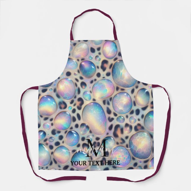 Girly Glam Opal Leopard Print All-Over Print Apron Schürze (Vorderseite)
