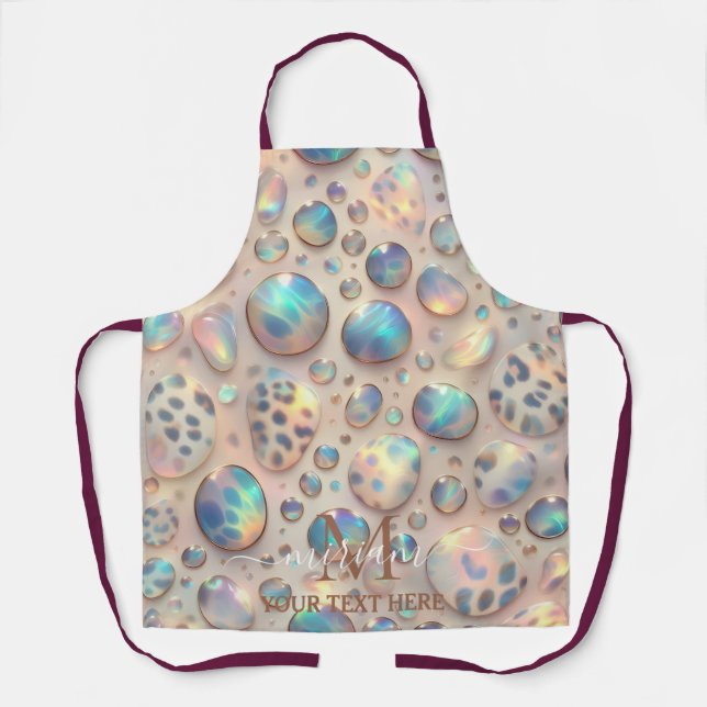 Girly Glam Opal Leopard Print All-Over Print Apron Schürze (Vorderseite)