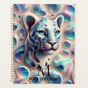Girly Glam Opal Leoparden Druck Büro Schule Planer