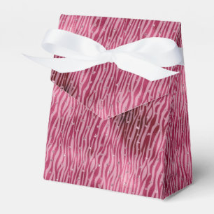 Girly Glam Pink Glitzy Dots Zebra Print Geschenkschachtel